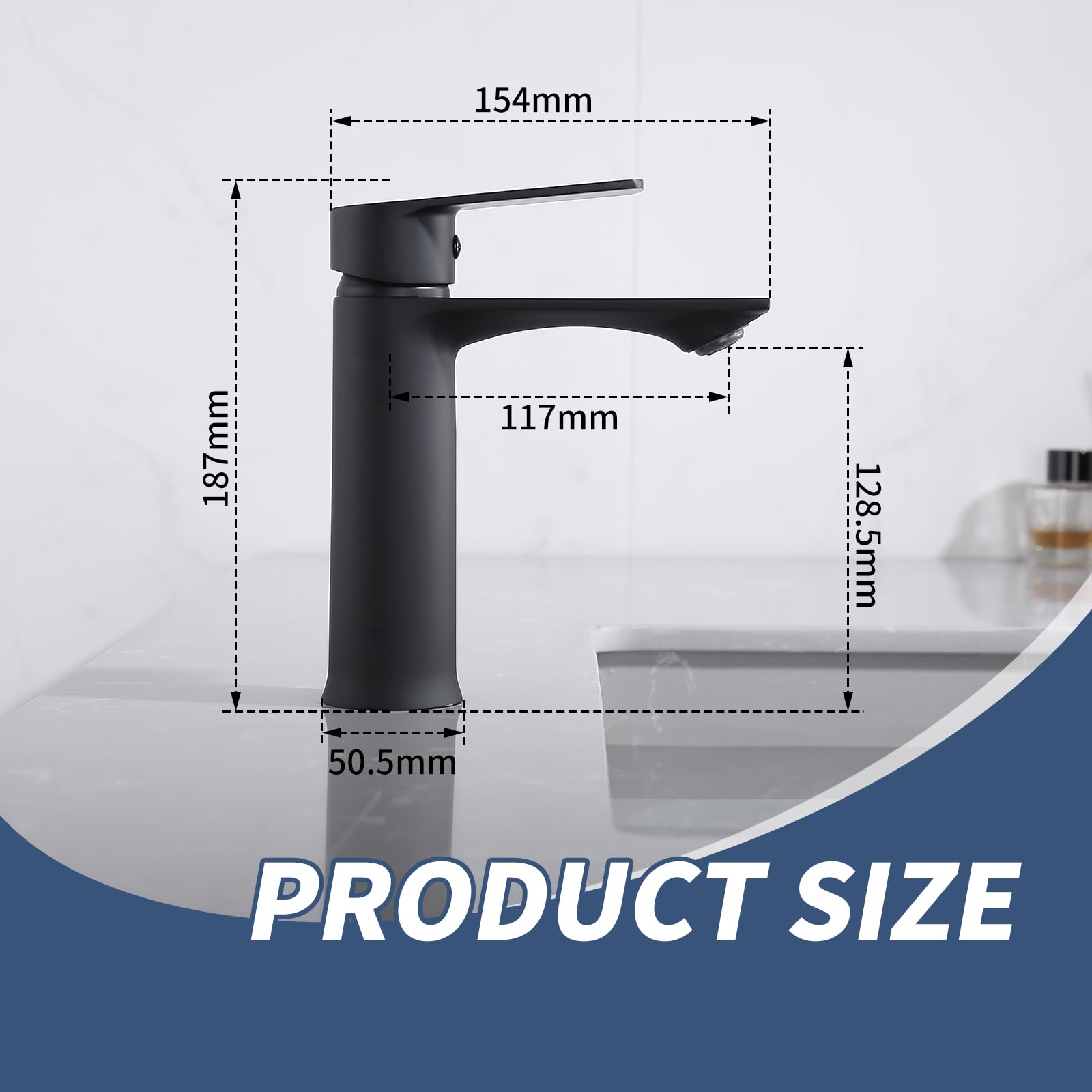 HOMELODY Grifo Lavabo Cuadrado Grifo de baño Grifería para Lavabo Grifo Monomando Acero inoxidable