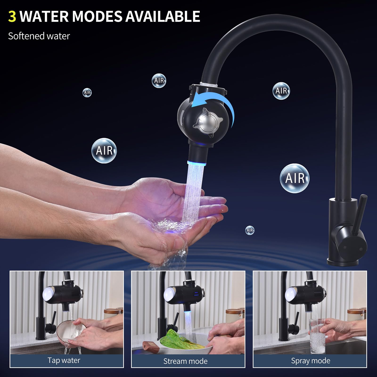 2025 HOMELODY Filtro de agua potable con indicador LED